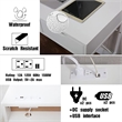 JJS Large Wood Writing Desk with Drawer USB Ports Charging Station in White