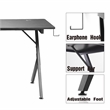 JJS 63 Inch Gaming Desk with USB Mouse Pad Black Engineered Wood