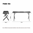 JJS 63 Inch Gaming Desk with USB Mouse Pad Black Engineered Wood