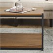 Caffoz Wood/Metal Center Coffee Table with Storage Shelf in Brown