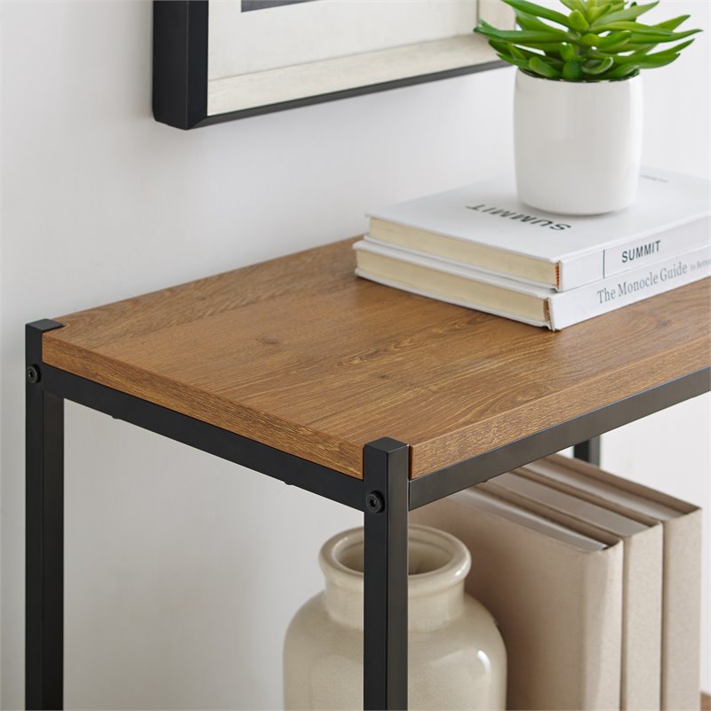 Caffoz 3-Tier Wood Bookshelf with Open Shelves in Mahogany Brown