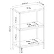 Caffoz 3-Tier Wood Bookshelf with Open Shelves in Mahogany Brown