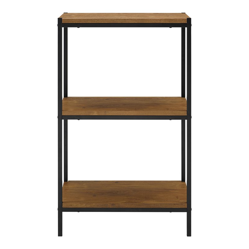 Caffoz 3-Tier Wood Bookshelf with Open Shelves in Mahogany Brown
