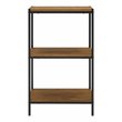 Caffoz 3-Tier Wood Bookshelf with Open Shelves in Mahogany Brown