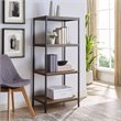 Caffoz 4-Tier Wood Bookshelf with Open Shelves in Mahogany Brown