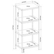 Caffoz 4-Tier Wood Bookshelf with Open Shelves in Mahogany Brown