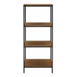 Caffoz 4-Tier Wood Bookshelf with Open Shelves in Mahogany Brown