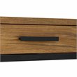 Caffoz 2-Drawer Wood/Metal Writing Desk with Shelve in Mahogany Brown