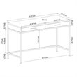 Caffoz 2-Drawer Wood/Metal Writing Desk with Shelve in Mahogany Brown