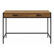 Caffoz 2-Drawer Wood/Metal Writing Desk with Shelve in Mahogany Brown
