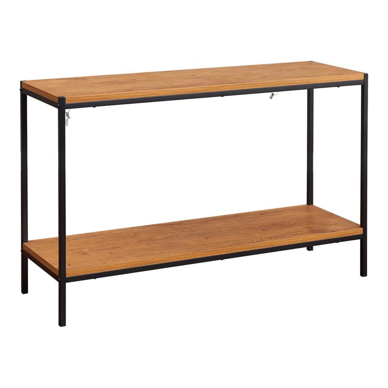 Caffoz Brooklyn Series Wood Console Table with Storage Shelf in Oak