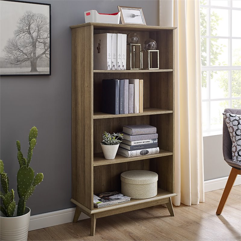 Caffoz Newport Series 5-Tier Engineered Wood Bookcase in Golden Oak