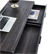 Caffoz 2-Drawer Wood/Metal Writing Desk with Shelve in Dark Brown