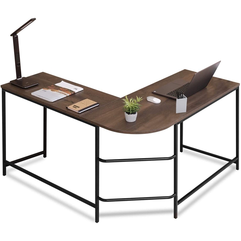 Caffoz Smith Wood Home Office Computer Desk with 2 Storage Drawers in Oak