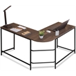Caffoz Smith Wood Home Office Computer Desk with 2 Storage Drawers in Oak