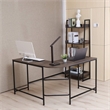 Caffoz Smith Wood Home Office Computer Desk with 2 Storage Drawers in Oak