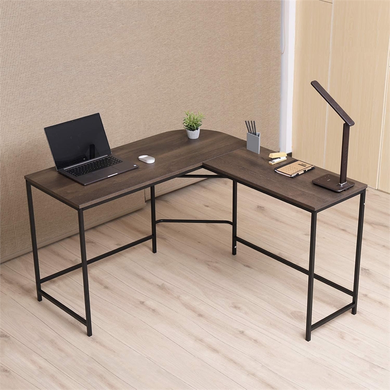 Caffoz Smith Wood Home Office Computer Desk with 2 Storage Drawers in Oak