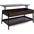Caffoz Smith 2-Tier Wood Accent Cocktail Table with Hidden Storage in Oak