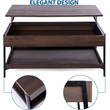 Caffoz Smith 2-Tier Wood Accent Cocktail Table with Hidden Storage in Oak