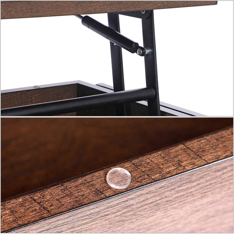 Caffoz Smith 2-Tier Wood Accent Cocktail Table with Hidden Storage in Oak