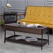 Caffoz Smith 2-Tier Wood Accent Cocktail Table with Hidden Storage in Oak