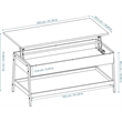 Caffoz Smith 2-Tier Wood Accent Cocktail Table with Hidden Storage in Oak