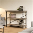 Industrial 3 Tier Console Table Mystic Oak Metal Frame Multi Storage