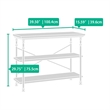 Industrial 3 Tier Console Table Mystic Oak Metal Frame Multi Storage