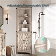 Tall Narrow Farmhouse Cabinet Light Gray Corner Adjustable Shelves Door