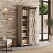 Farmhouse Bookcase 5 Adjustable Shelves Doors Living Room/Home Office