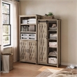 Farmhouse Bookcase 5 Adjustable Shelves Doors Living Room/Home Office