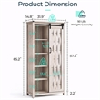 Farmhouse Bookcase 5 Adjustable Shelves Doors Living Room/Home Office