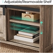 Farmhouse Coffee Table 47 Inch Sliding Barn Doors Adjustable Shelves Living Room