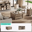 Square Farmhouse Coffee Table Light Brown Hidden Storage Compartment