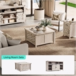 Square Farmhouse Coffee Table Light Gray Hidden Storage Compartment