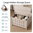 Square Farmhouse Coffee Table Light Gray Hidden Storage Compartment