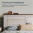 Rustic Queen Bed Frame Beige Headboard Footboard No Box Spring