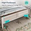 Rustic Queen Bed Frame Beige Headboard Footboard No Box Spring