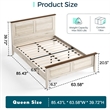 Rustic Queen Bed Frame Beige Headboard Footboard No Box Spring