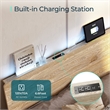Ergonomic Queen Bed Beige Storage Shelf LED Lights USB Charging