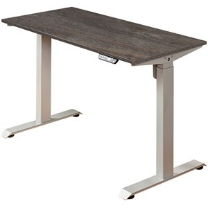 Klair Living Florence Wood Ergonomic Adjustable Computer Desk in Gray