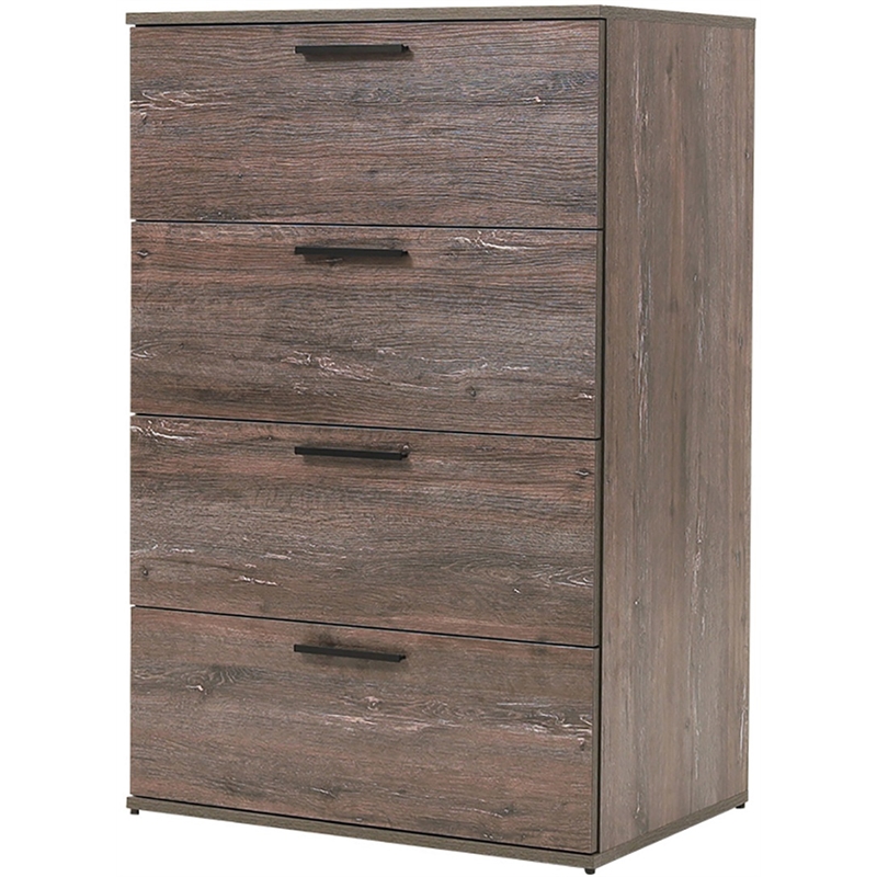 Klair Living Oliver Farmhouse Wood Chest with Four Drawers in Rustic Gray