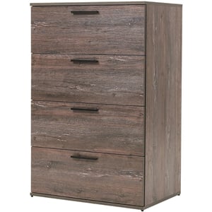 Klair Living Oliver Farmhouse Wood Chest with Four Drawers in Rustic Gray