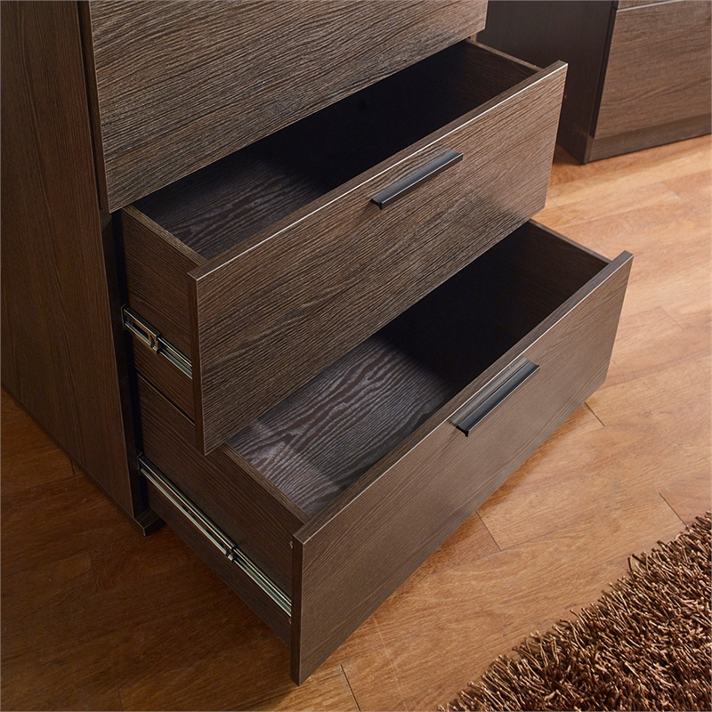 Klair Living Oliver Farmhouse Wood Chest with Four Drawers in Brown
