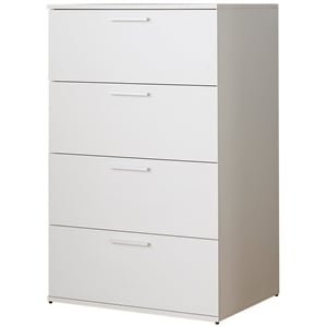 Klair Living Oliver Farmhouse Wood Chest with Four Drawers in White
