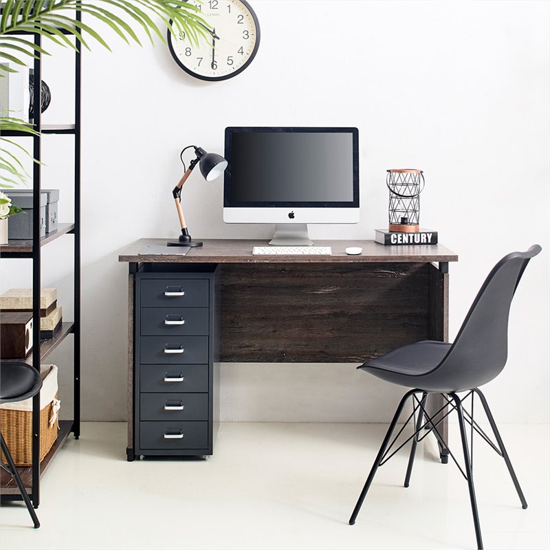 Klair Living Urban Farmhouse Composite Wood Writing Desk in Rustic Gray
