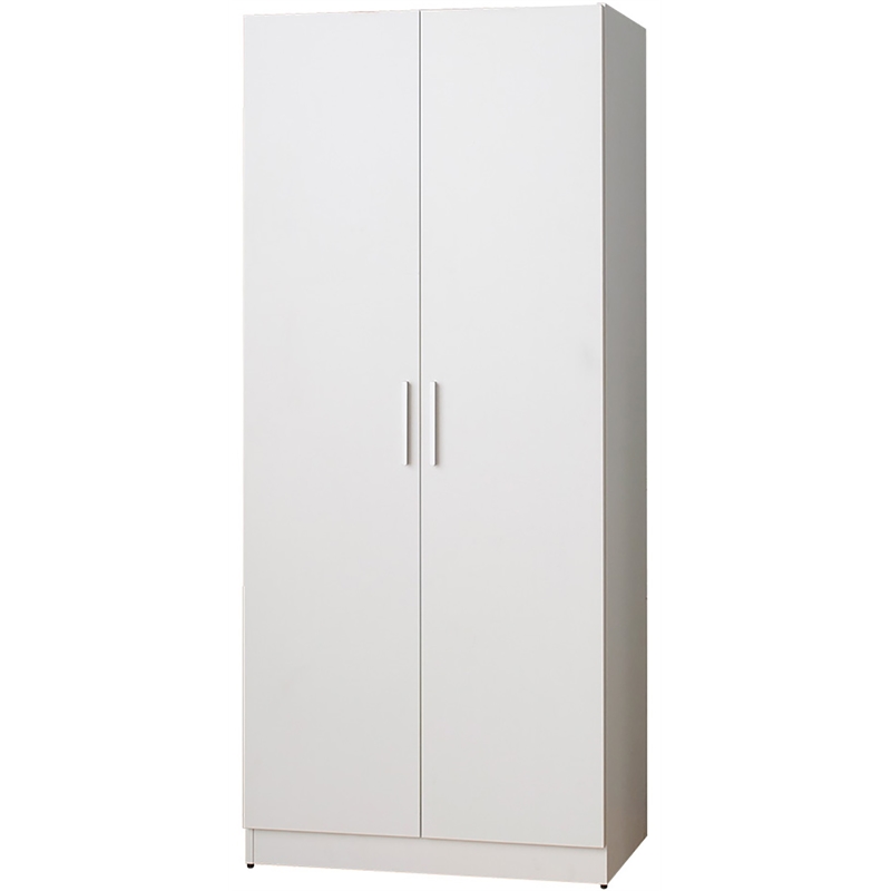 Klair Living Viviane Wood Closet with Hanging Bars and 5 Shelves in White