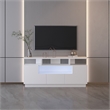 Alexa Contemporary TV Stand with Lights in Glossy White