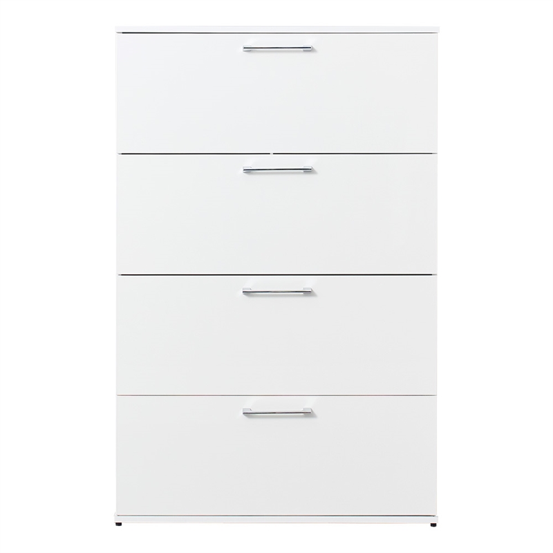 Klair Living Bliss Glossy 4-Drawer Engineered Wood Jumbo Chest in White