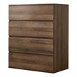 Klair Living Liv 4-Drawer Contemporary Engineered Wood Chest in Walnut Brown